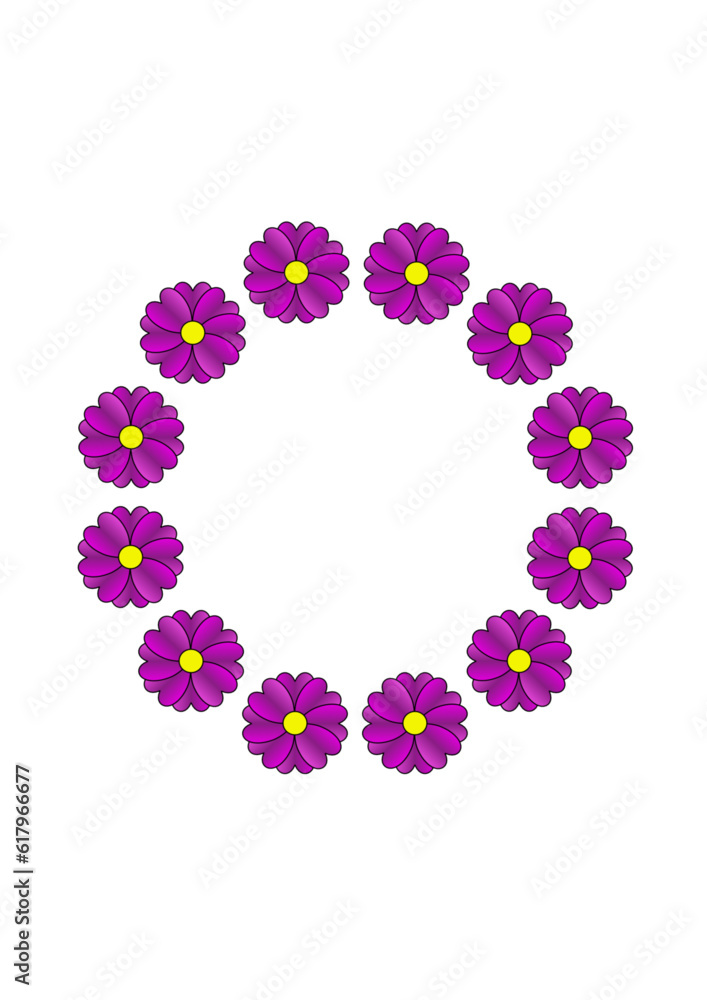 kranz aus zwölf violetten blüten