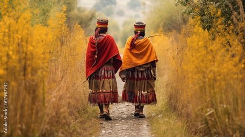 illustration, indigenous quechua women, generative ai