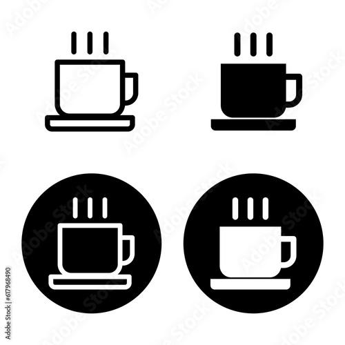 cofee icon home screen design template with black fill and black outline.