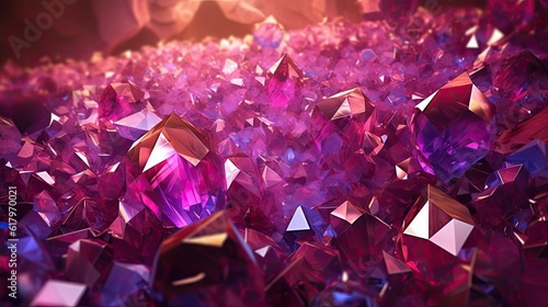 Abstract background with Violet and pink crystals