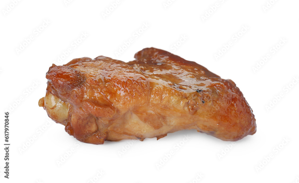 Chicken wing glazed with soy sauce isolated on white Chicken wing glazed with soy sauce isolated on white