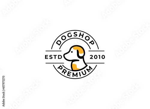 Dog care and pet shop logo design. Dog logo design template. 