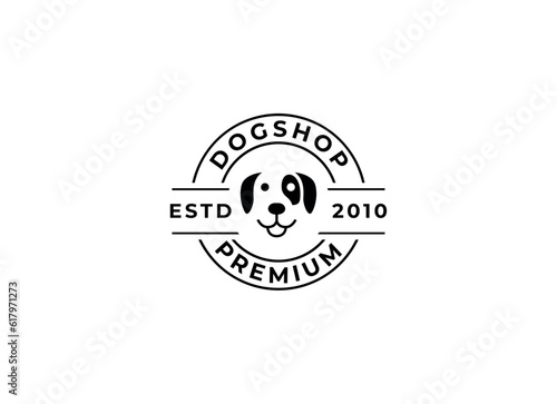 Dog care and pet shop logo design. Dog logo design template. 