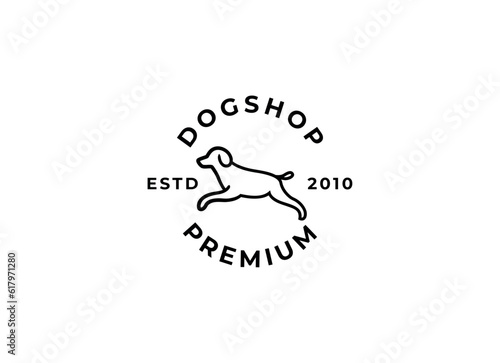 Dog care and pet shop logo design. Dog logo design template. 