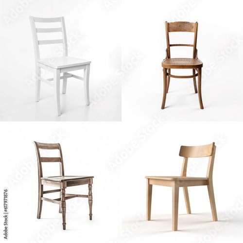 wood chair on white background