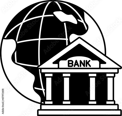 International bank global financial investment business payment world Semi-Solid Transparent