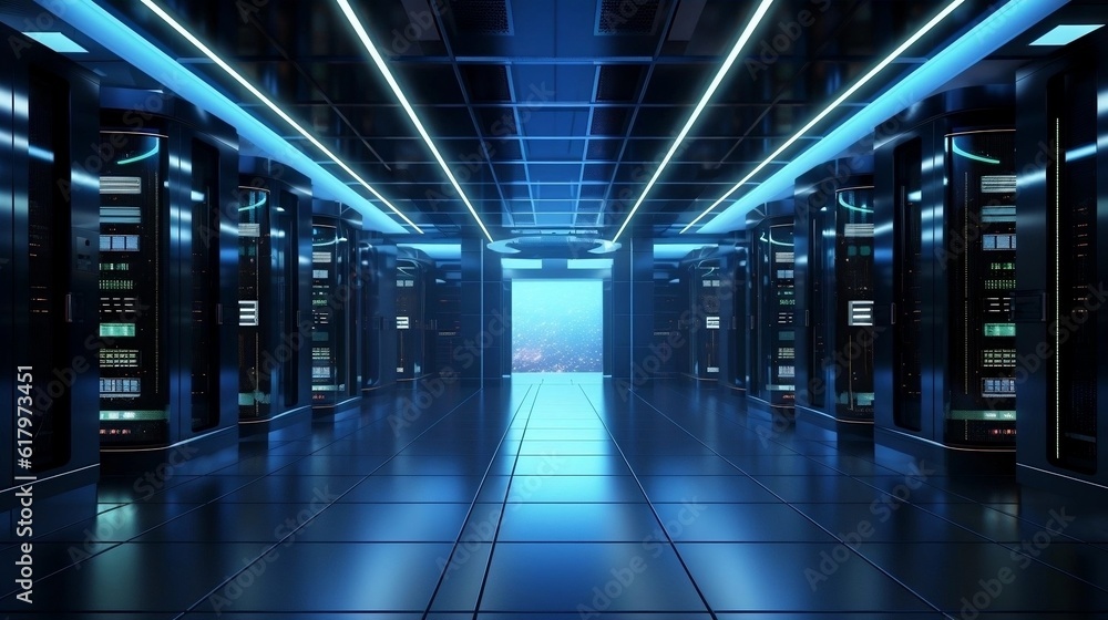 Server room, Data center, Server rack, Network infrastructure. High Quality Server room, Data center, Server rack, Network infrastructure. High Quality