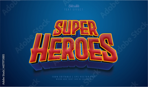 Super Heroes editable text effect style 3d