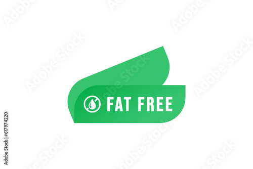 fat free label or best fat free icon vector isolated in flat style. Best Fat free label, burst, seal or sticker flat vector icon. For fat free product labels. Healthy product stamp vector.