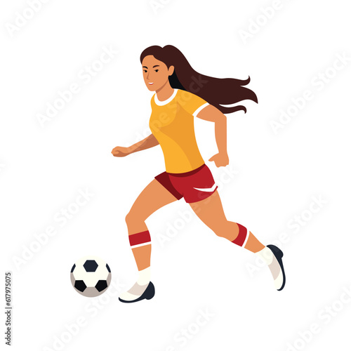 girl playing soccer vector flat minimalistic isolated illustration © Zaharia Levy