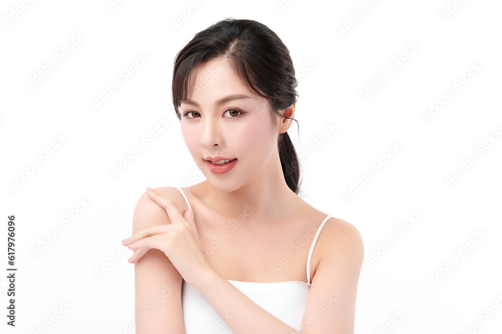Beautiful young asian woman with clean fresh skin on white background, Face care, Facial treatment, Cosmetology, beauty and spa, Asian women portrait. Beautiful young asian woman with clean fresh skin on white background, Face care, Facial treatment, Cosmetology, beauty and spa, Asian women portrait.