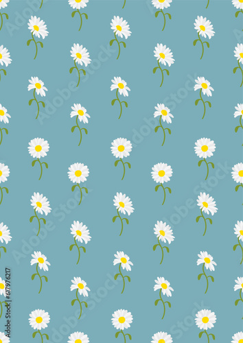 Seamless pattern with daisy Eps 10 vector.