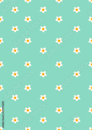 Seamless pattern with daisy Eps 10 vector. © yutthasak
