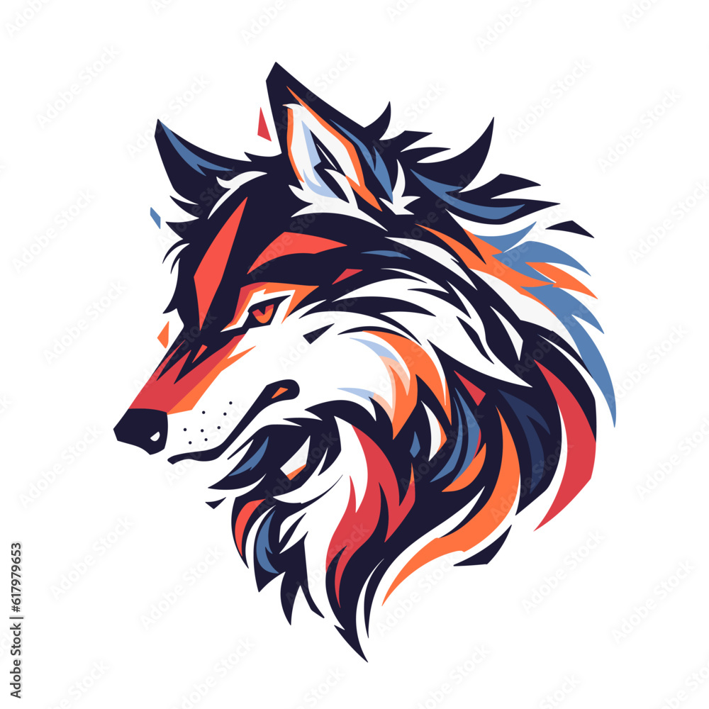 Wolf head vector art, isolated in white background, simple vector illustration. Design for, stickers, t shirts, game mascot sport logo. Character for sport and gaming logo concept. White background. Wolf head vector art, isolated in white background, simple vector illustration. Design for, stickers, t shirts, game mascot sport logo. Character for sport and gaming logo concept. White background.