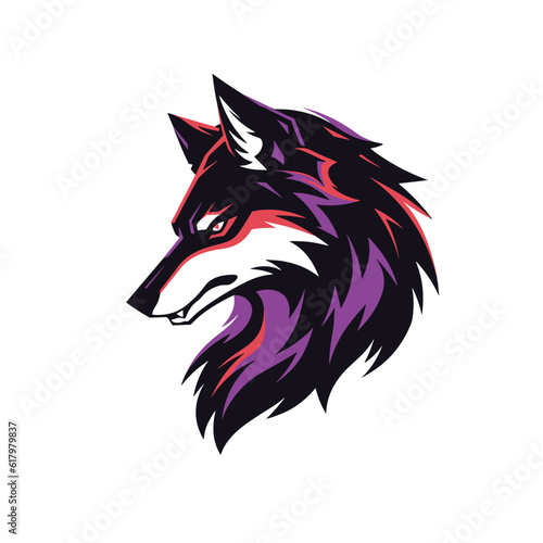 Wolf head vector art, isolated in white background, simple vector illustration. Design for, stickers, t shirts, game mascot sport logo. Character for sport and gaming logo concept. White background.