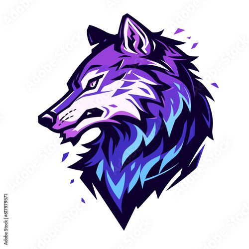 Wolf head vector art, isolated in white background, simple vector illustration. Design for, stickers, t shirts, game mascot sport logo. Character for sport and gaming logo concept. White background.