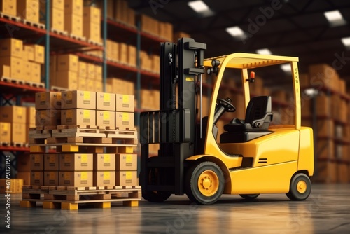 delivery, forklift, machine, truck, warehouse, lift, industry, equipment, yellow, pallet, stock, storage, work, fork, cargo, driving, employee