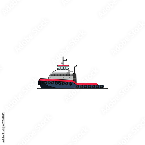 Tugboat isolated vector graphics