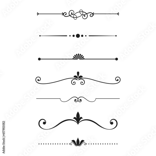 Set of ornamental decorative element and divider hand drawing collection