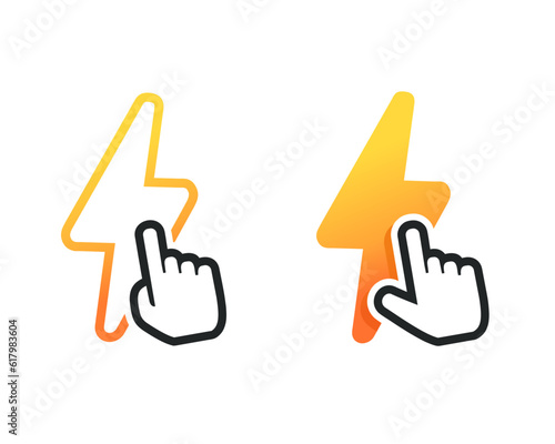 Click electricity icon. Illustration vector