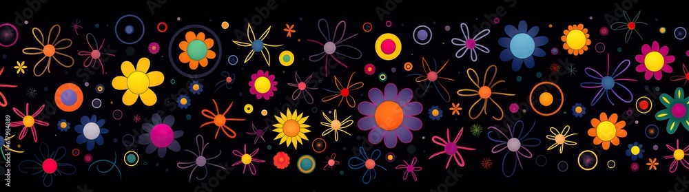 doodle a collection of colorful signs, in the style of distorted figures and forms, cartoon black background doodle a collection of colorful signs, in the style of distorted figures and forms, cartoon black background