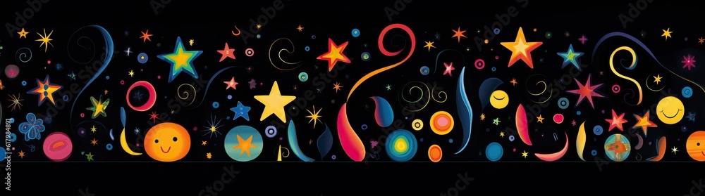 doodle a collection of colorful signs, in the style of distorted figures and forms, cartoon black background doodle a collection of colorful signs, in the style of distorted figures and forms, cartoon black background