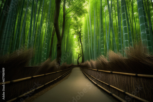 Road to Bamboo Forest  Arashiyama  Kyoto  Japan