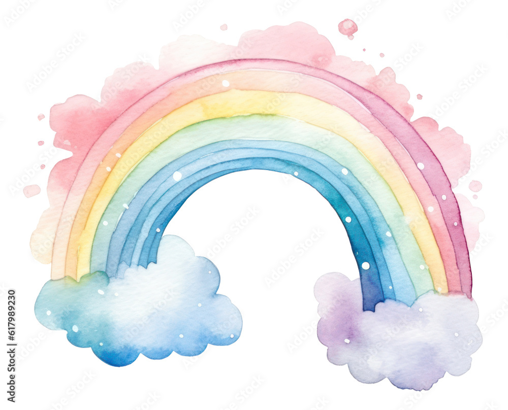 Cute watercolor rainbow isolated. Cute watercolor rainbow isolated.