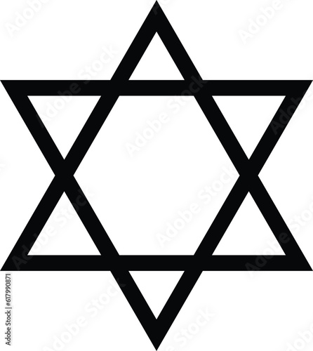 Star of David symbol. Judaism star vector illustration.