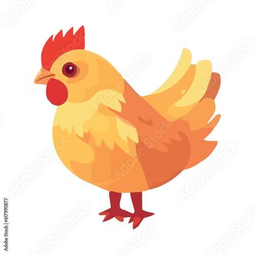 Cute yellow baby chicken standing © Gstudio