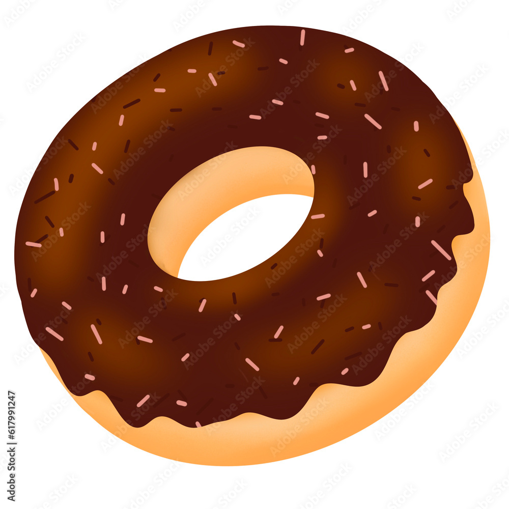 donut with chocolate icing donut with chocolate icing