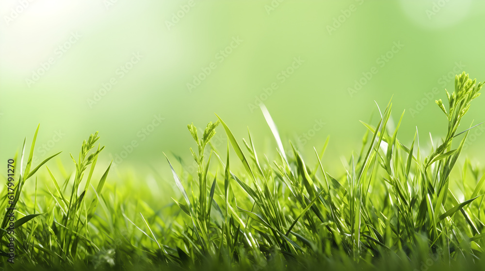 fresh green grass backround with empty copy space ,blurry background Generative AI fresh green grass backround with empty copy space ,blurry background Generative AI