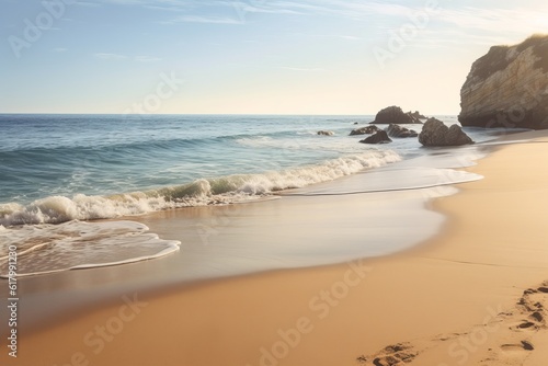 Beautiful beach natural scenery big picture generative AI