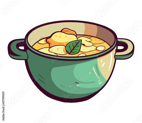 Fresh vegetable soup in a bowl