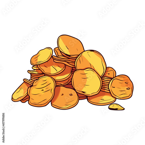 Fresh organic potatoes chips vector