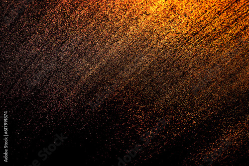 Photo Black dark orange red brown shiny glitter abstract background with space