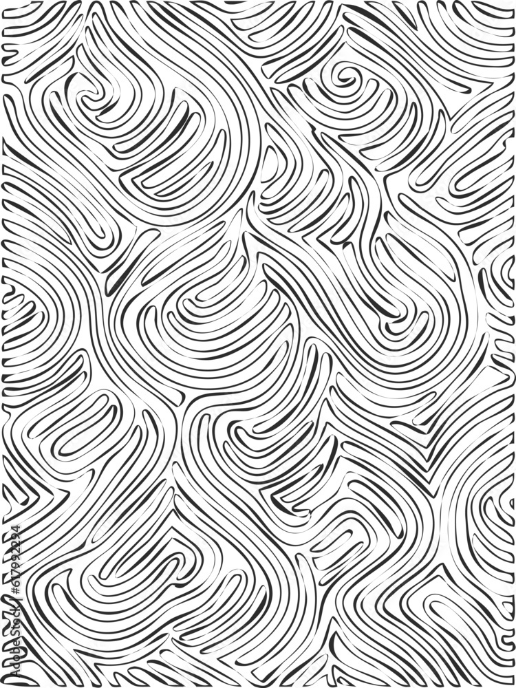 Abstract Seamless Zebra Wavy Lines Pattern Background