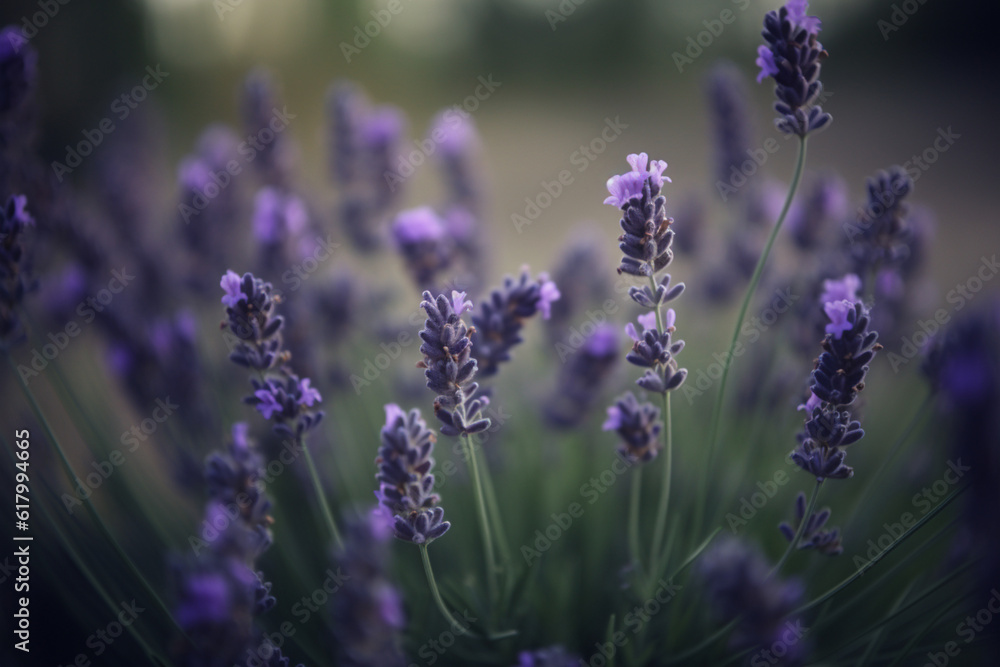 Naklejka premium closed-up lavender in the field