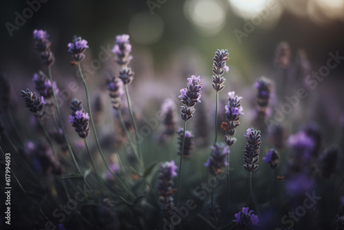 closed-up lavender in the field