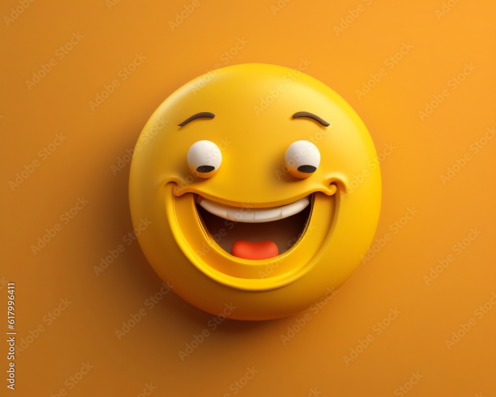 3d illustration of emoji icon smile made with Generative AI 3d illustration of emoji icon smile made with Generative AI
