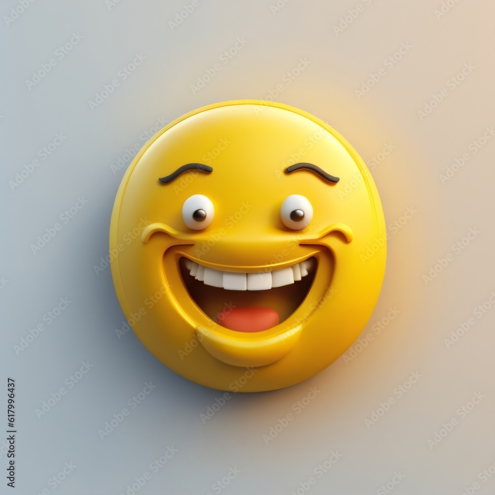 3d illustration of emoji icon smile made with Generative AI 3d illustration of emoji icon smile made with Generative AI