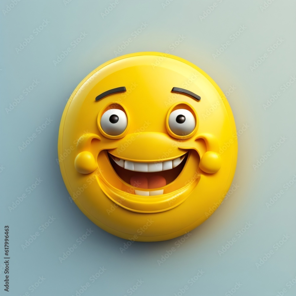 3d illustration of emoji icon smile made with Generative AI 3d illustration of emoji icon smile made with Generative AI