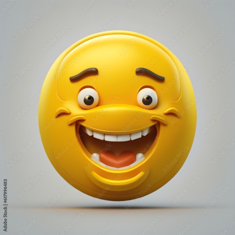 3d illustration of emoji icon smile made with Generative AI 3d illustration of emoji icon smile made with Generative AI