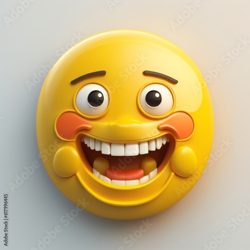 3d illustration of emoji icon smile made with Generative AI