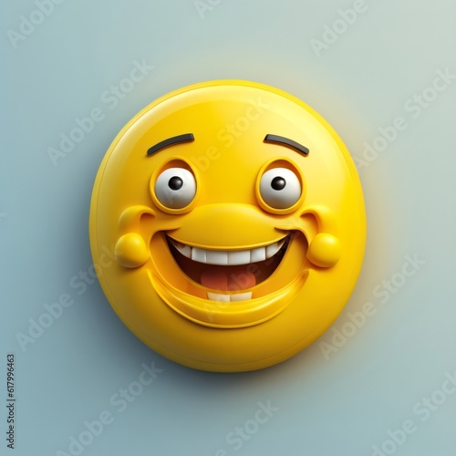 3d illustration of emoji icon smile made with Generative AI