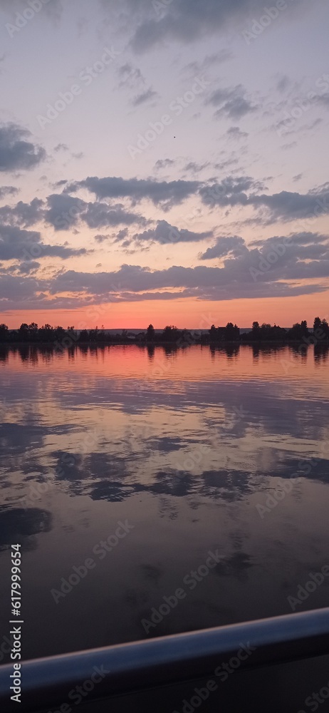 sunset over the lake