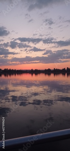 sunset over the lake