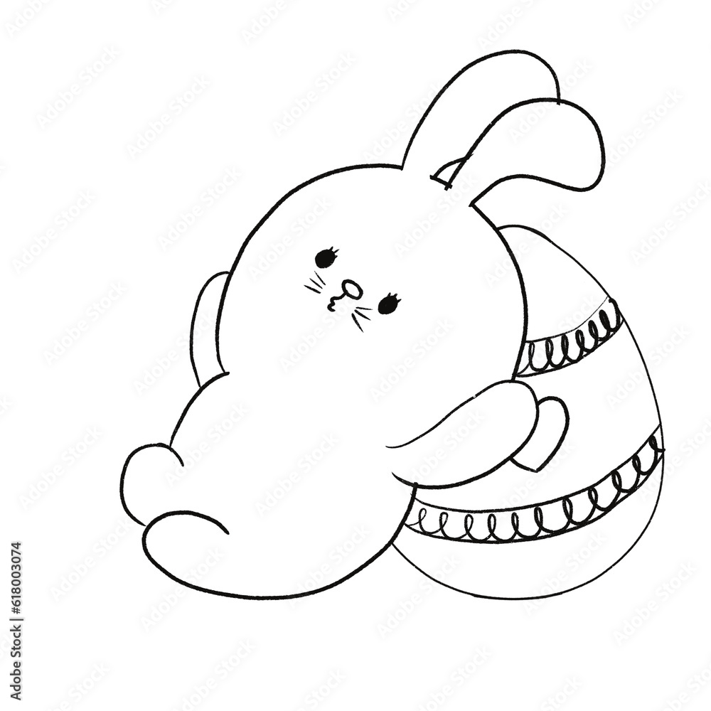 Rabbit Easter hand drawn Rabbit Easter hand drawn