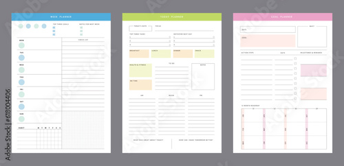 3 set of Today Weekly Monthly Planner.