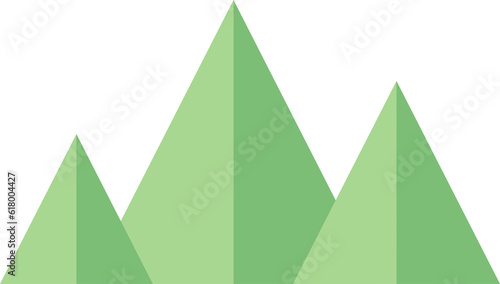 mountain hill landscape illustration in flat and minimal design